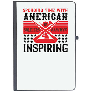                       UDNAG Ruled Notebook Diary 'Soldier | Spending time with Americas soldiers is always inspiring', [A5 80Pages 80GSM]                                              