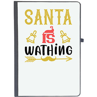                       UDNAG Ruled Notebook Diary 'Christmas | santa is a wathing', [A5 80Pages 80GSM]                                              