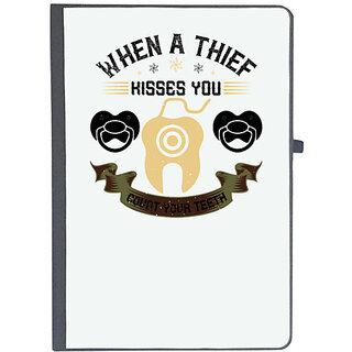                       UDNAG Ruled Notebook Diary 'Dentist | When a thif kisses you count your teeth', [A5 80Pages 80GSM]                                              