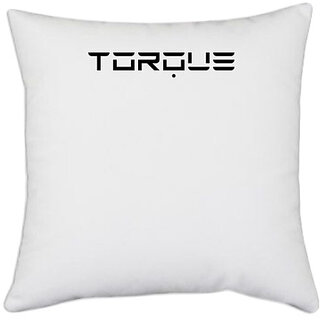                       UDNAG White Polyester 'Force | TORQUE' Pillow Cover [16 Inch X 16 Inch]                                              