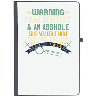                       UDNAG Ruled Notebook Diary 'Dentist | Warning i'm dentist an asshole', [A5 80Pages 80GSM]                                              