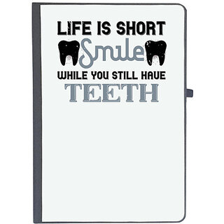                       UDNAG Ruled Notebook Diary 'Dentist | Life is short smile while you still', [A5 80Pages 80GSM]                                              