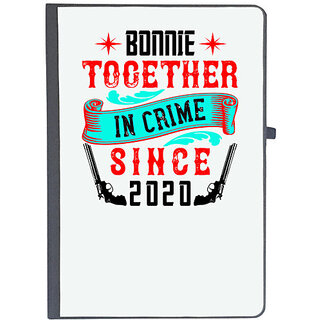                       UDNAG Ruled Notebook Diary 'Couple | bonnie together in crime since 2020', [A5 80Pages 80GSM]                                              