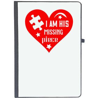                      UDNAG Ruled Notebook Diary 'Couple | i am his missing piece', [A5 80Pages 80GSM]                                              