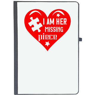                       UDNAG Ruled Notebook Diary 'Couple | i am her missing piece', [A5 80Pages 80GSM]                                              