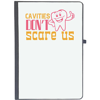                       UDNAG Ruled Notebook Diary 'Dentist | Cavities dont scare us!', [A5 80Pages 80GSM]                                              