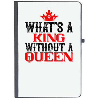                       UDNAG Ruled Notebook Diary 'Couple | what's a king without a Queen', [A5 80Pages 80GSM]                                              