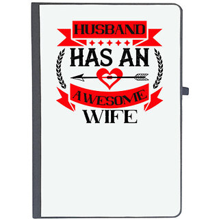                       UDNAG Ruled Notebook Diary 'Couple | husband hasan awesome wife', [A5 80Pages 80GSM]                                              