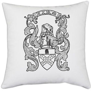                       UDNAG White Polyester 'Logo' Pillow Cover [16 Inch X 16 Inch]                                              