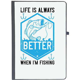                       UDNAG Ruled Notebook Diary 'Fishing | Life is always better when im fishing', [A5 80Pages 80GSM]                                              