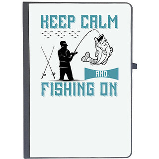                       UDNAG Ruled Notebook Diary 'Fishing | Keep calm and fishing on', [A5 80Pages 80GSM]                                              