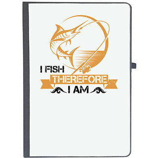                       UDNAG Ruled Notebook Diary 'Fishing | I fish therefore i am', [A5 80Pages 80GSM]                                              