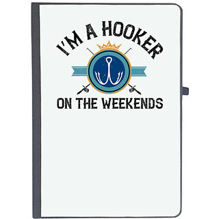                       UDNAG Ruled Notebook Diary 'Fishing | Im a hooker on the weekends', [A5 80Pages 80GSM]                                              