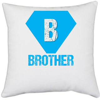                       UDNAG White Polyester 'Rakshabandhan | Brother' Pillow Cover [16 Inch X 16 Inch]                                              