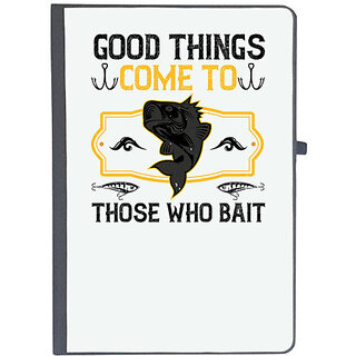                       UDNAG Ruled Notebook Diary 'Fishing | Good things come to those who bait', [A5 80Pages 80GSM]                                              