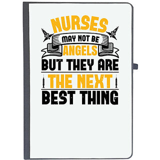                       UDNAG Ruled Notebook Diary 'Nurse | Nurses may not be angels but they are the next best thing', [A5 80Pages 80GSM]                                              