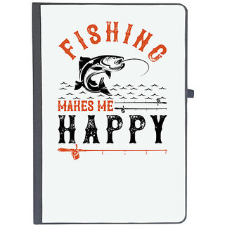                       UDNAG Ruled Notebook Diary 'Fishing | Fishing makes me happy copy', [A5 80Pages 80GSM]                                              