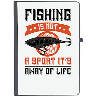                       UDNAG Ruled Notebook Diary 'Fishing | Fishing is not a sport its away of life', [A5 80Pages 80GSM]                                              