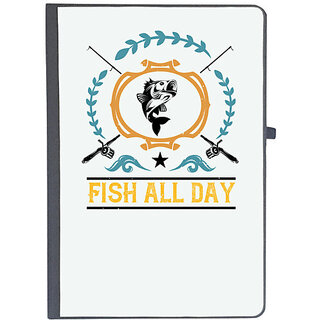                       UDNAG Ruled Notebook Diary 'Fishing | Fish all day copy', [A5 80Pages 80GSM]                                              