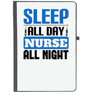                       UDNAG Ruled Notebook Diary 'Nurse | Sleep all day nurse all night', [A5 80Pages 80GSM]                                              