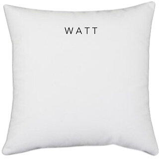                       UDNAG White Polyester 'Unit | Watt' Pillow Cover [16 Inch X 16 Inch]                                              