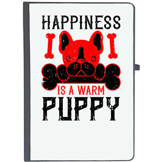                       UDNAG Ruled Notebook Diary 'Dog | Happiness is a warm puppy 2', [A5 80Pages 80GSM]                                              