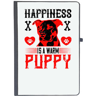                       UDNAG Ruled Notebook Diary 'Dog | Happiness is a warm puppy', [A5 80Pages 80GSM]                                              