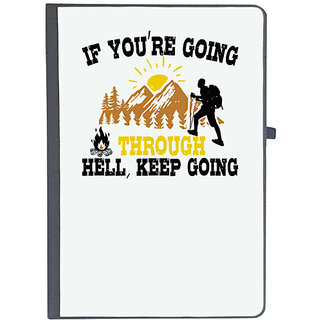                       UDNAG Ruled Notebook Diary 'Adventure | If youre going through hell, keep going', [A5 80Pages 80GSM]                                              