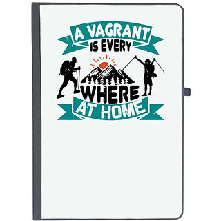                      UDNAG Ruled Notebook Diary 'Adventure | A vagrant is everywhere at home', [A5 80Pages 80GSM]                                              