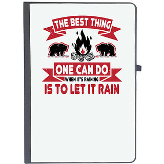                       UDNAG Ruled Notebook Diary 'Winter | The best thing one can do when its raining is to let it rain', [A5 80Pages 80GSM]                                              