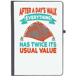                       UDNAG Ruled Notebook Diary 'Adventure | After a days walk, everything has twice its usual value', [A5 80Pages 80GSM]                                              