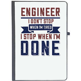                       UDNAG Ruled Notebook Diary 'Engineer | engineer i don't stop when i'm tired i stop when i'm done', [A5 80Pages 80GSM]                                              