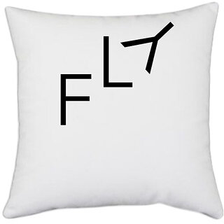                       UDNAG White Polyester 'Fly' Pillow Cover [16 Inch X 16 Inch]                                              