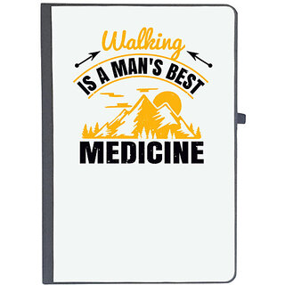                       UDNAG Ruled Notebook Diary 'Adventure | Walking is a man's best medicine 01', [A5 80Pages 80GSM]                                              
