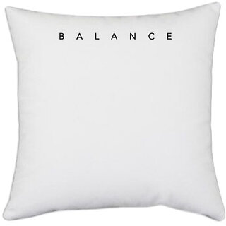                       UDNAG White Polyester 'Balance' Pillow Cover [16 Inch X 16 Inch]                                              