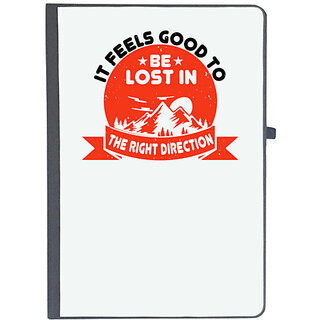                       UDNAG Ruled Notebook Diary 'Adventure | it feels good to be lost in the right direction', [A5 80Pages 80GSM]                                              