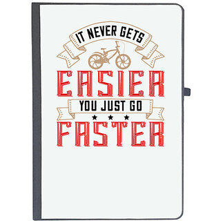                       UDNAG Ruled Notebook Diary 'Cycling | It never gets easier, you just go faster', [A5 80Pages 80GSM]                                              