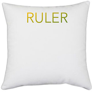                       UDNAG White Polyester 'Ruller' Pillow Cover [16 Inch X 16 Inch]                                              