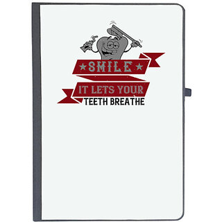                       UDNAG Ruled Notebook Diary 'Dentist | Smile, it lets your teeth breathe', [A5 80Pages 80GSM]                                              