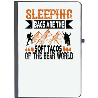                       UDNAG Ruled Notebook Diary 'Adventure | Sleeping bags are the soft tacos of the bear world', [A5 80Pages 80GSM]                                              