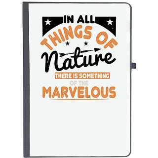                       UDNAG Ruled Notebook Diary 'Nature | In all things of nature there is something of the marvelous', [A5 80Pages 80GSM]                                              