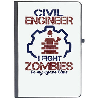                       UDNAG Ruled Notebook Diary 'Engineer | civil engineer i fight zombies in my spare time', [A5 80Pages 80GSM]                                              