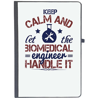                       UDNAG Ruled Notebook Diary 'Engineer | keep calm and left the biomedical engineer handle it', [A5 80Pages 80GSM]                                              