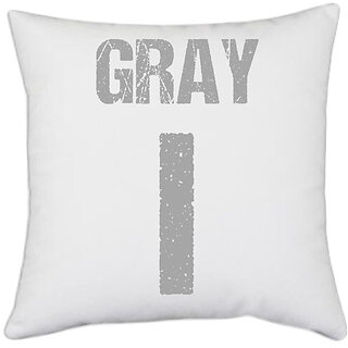                       UDNAG White Polyester 'Navratri | Gray' Pillow Cover [16 Inch X 16 Inch]                                              