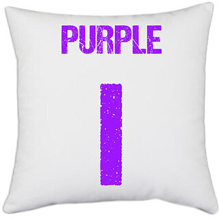                       UDNAG White Polyester 'Navratri | Purple' Pillow Cover [16 Inch X 16 Inch]                                              