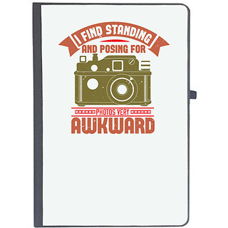                       UDNAG Ruled Notebook Diary 'Cameraman | I find standing and posing for photos very awkward', [A5 80Pages 80GSM]                                              