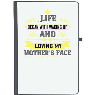                       UDNAG Ruled Notebook Diary 'Mother | Life began with waking up and loving my mothers face', [A5 80Pages 80GSM]                                              