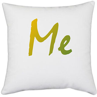                       UDNAG White Polyester 'Father Son | Me' Pillow Cover [16 Inch X 16 Inch]                                              