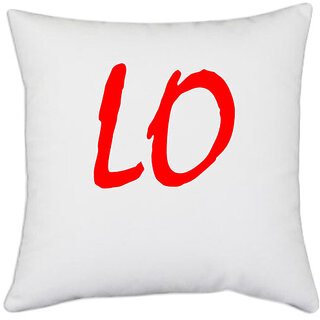                       UDNAG White Polyester 'Couple | Lo' Pillow Cover [16 Inch X 16 Inch]                                              