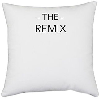                       UDNAG White Polyester 'The Remix' Pillow Cover [16 Inch X 16 Inch]                                              